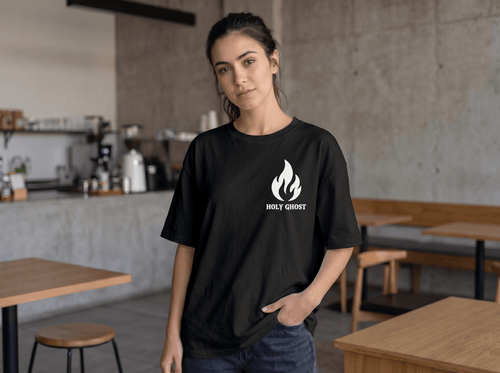 Baptized By Fire Unisex T-Shirt - white print - Press N’ Pray Kingdom Wear
