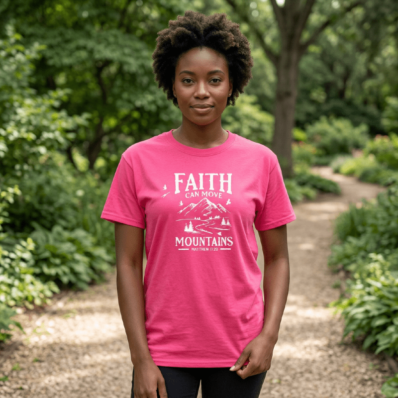 Faith Moves Mountains Unisex T-Shirt - Press N’ Pray Kingdom Wear