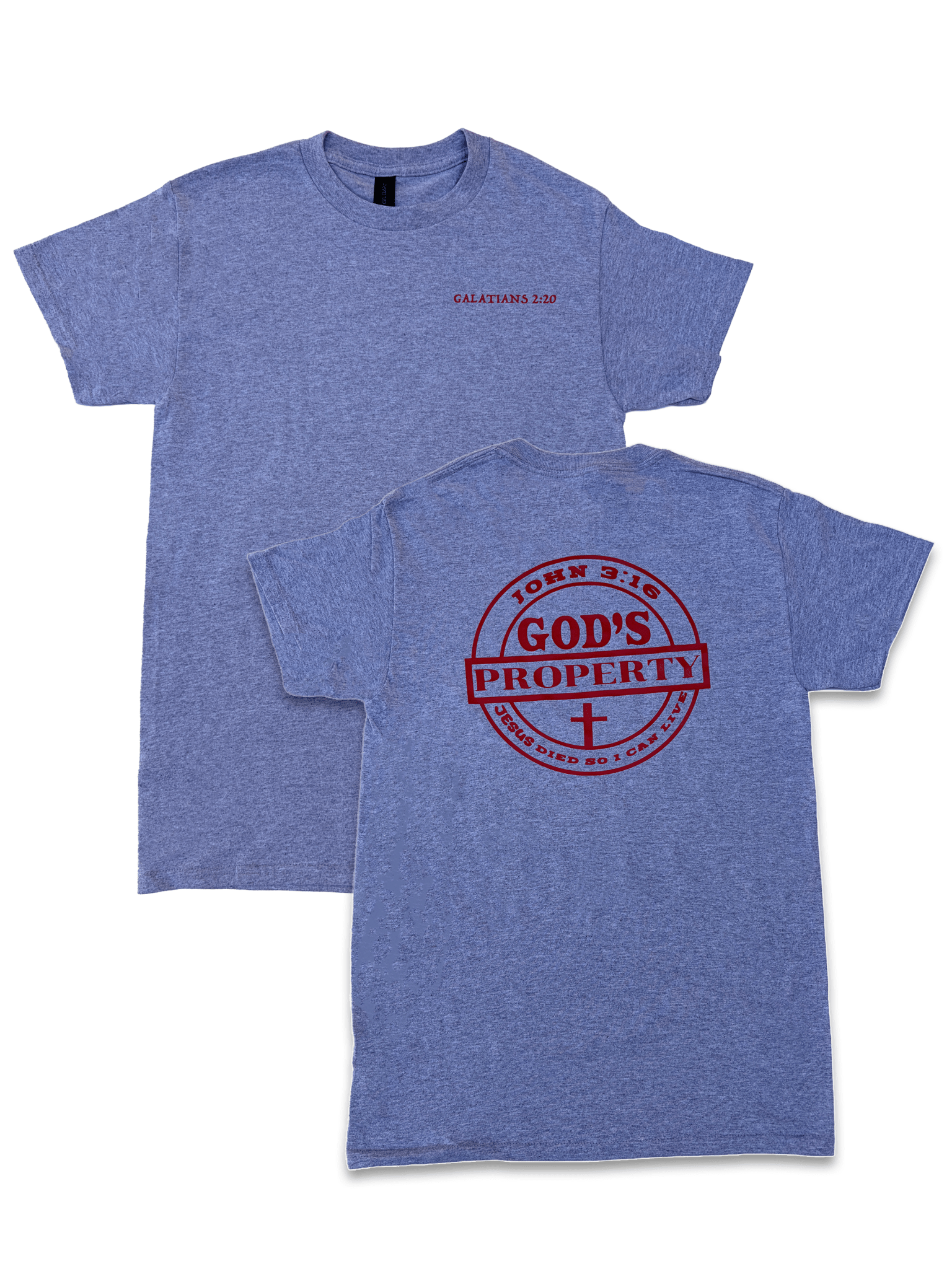God's Property T-Shirt - red - Press N’ Pray Kingdom Wear
