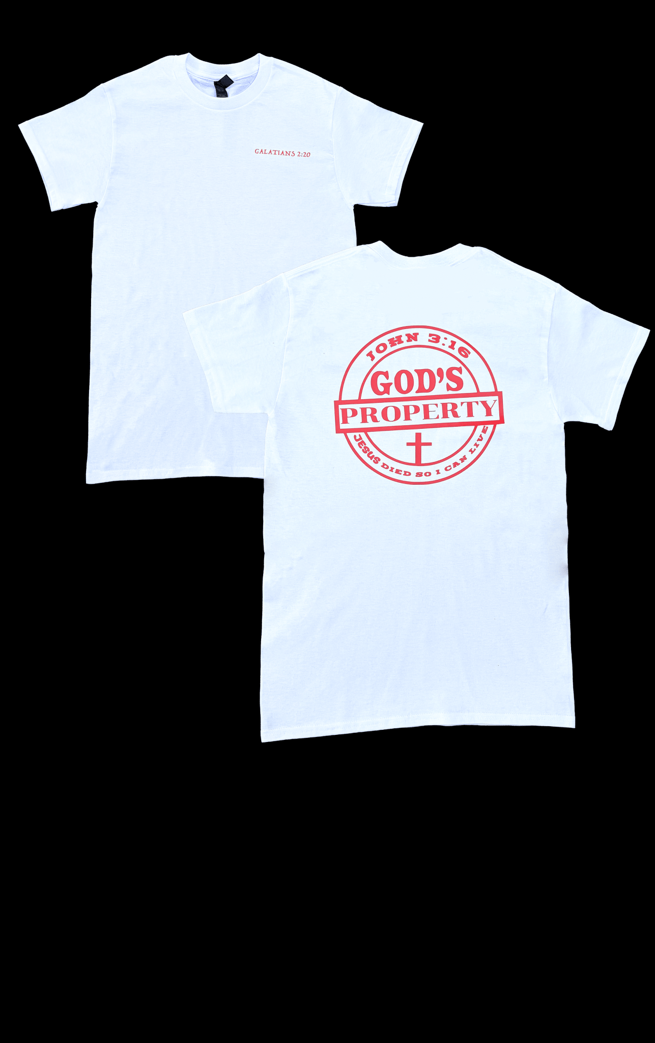 God's Property T-Shirt - red - Press N’ Pray Kingdom Wear
