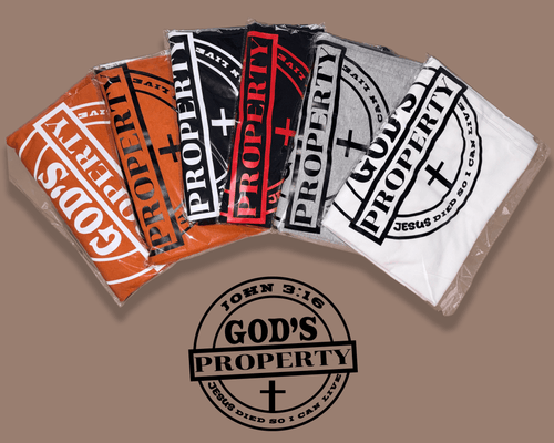 God's Property T-Shirt - surprise me! - Press N’ Pray Kingdom Wear