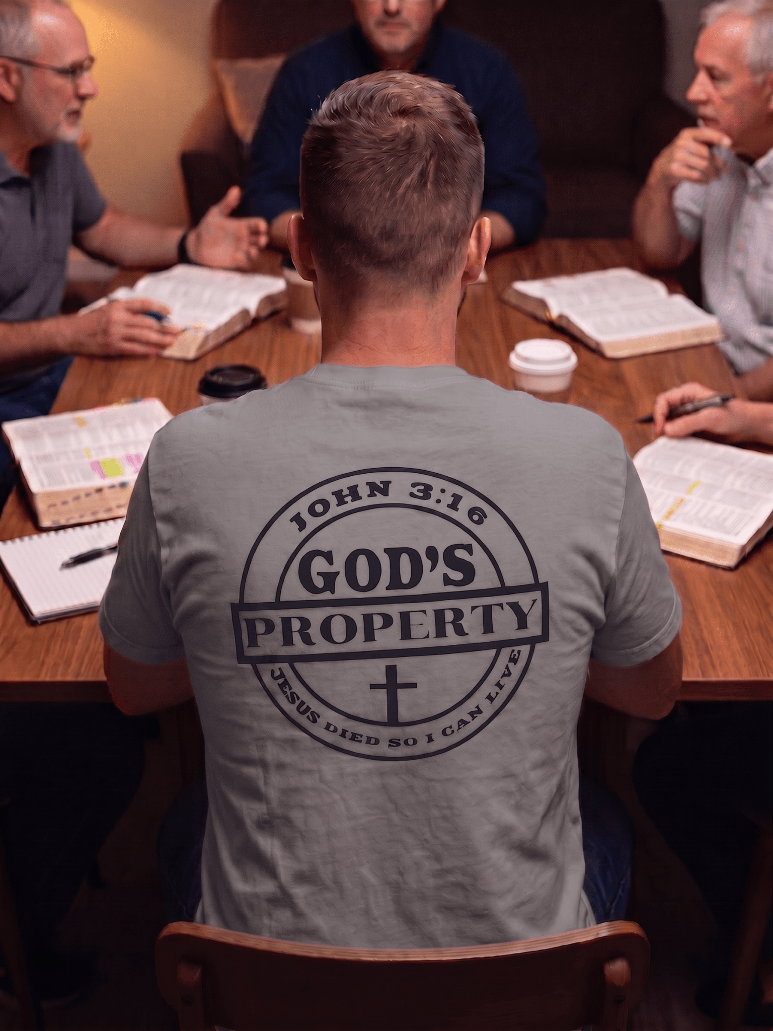 God's Property Unisex T-Shirt - black print - Press N’ Pray Kingdom Wear