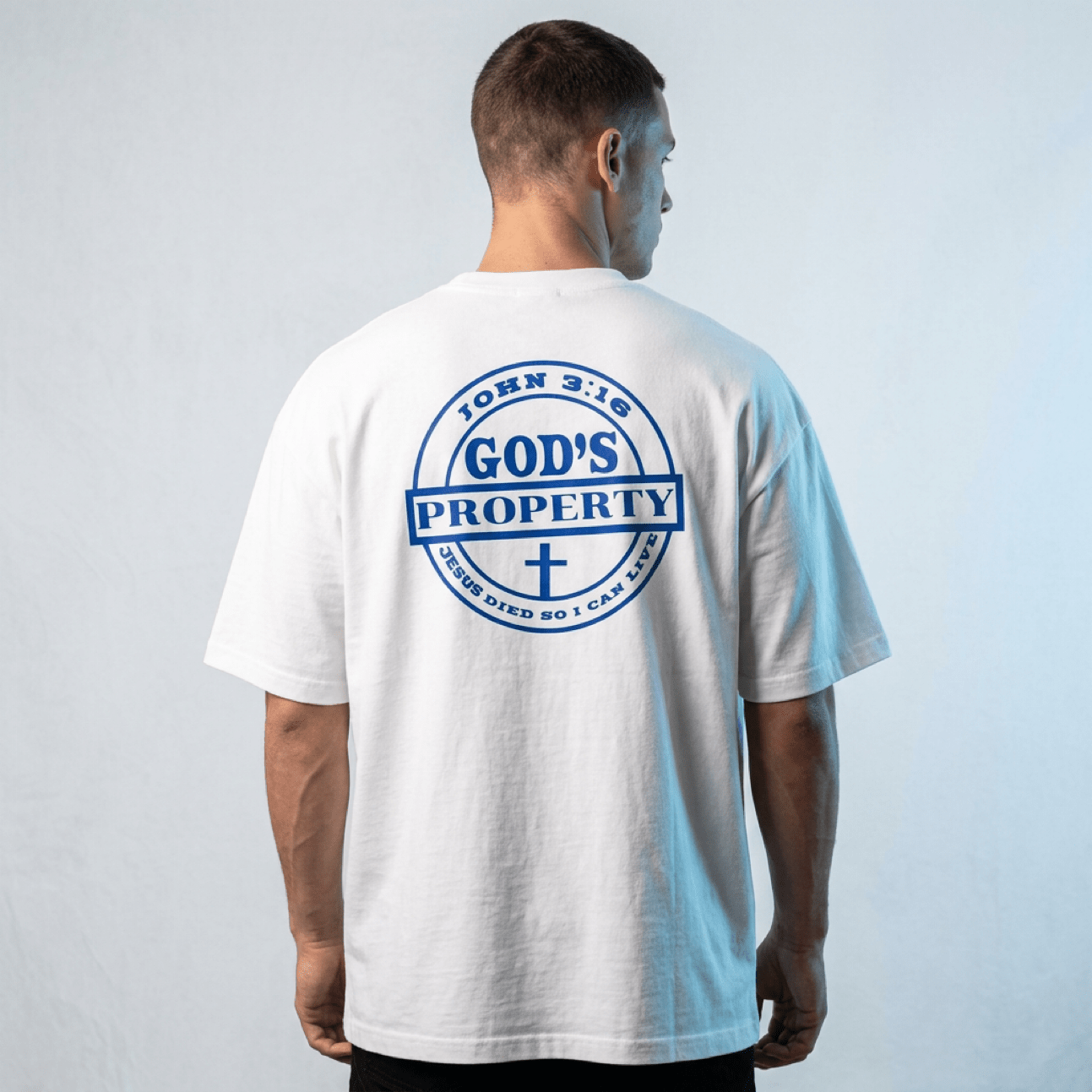 God's Property Unisex T-Shirt - blue - Press N’ Pray Kingdom Wear