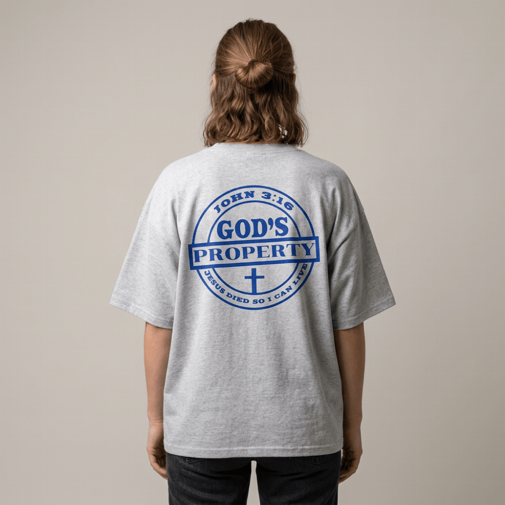 God's Property Unisex T-Shirt - blue - Press N’ Pray Kingdom Wear