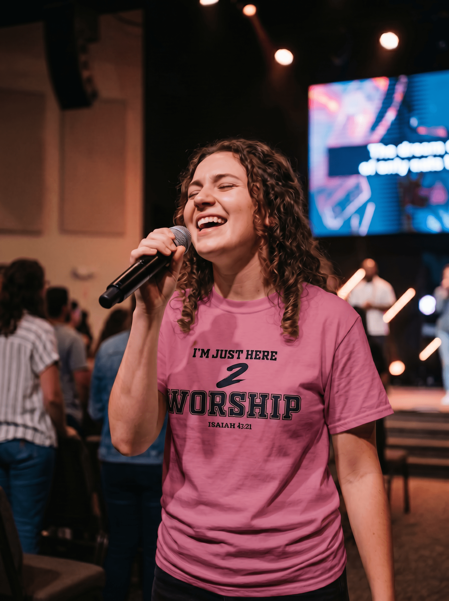 I'm Just Here 2 Worship Unisex T-Shirt - black print - Press N’ Pray Kingdom Wear
