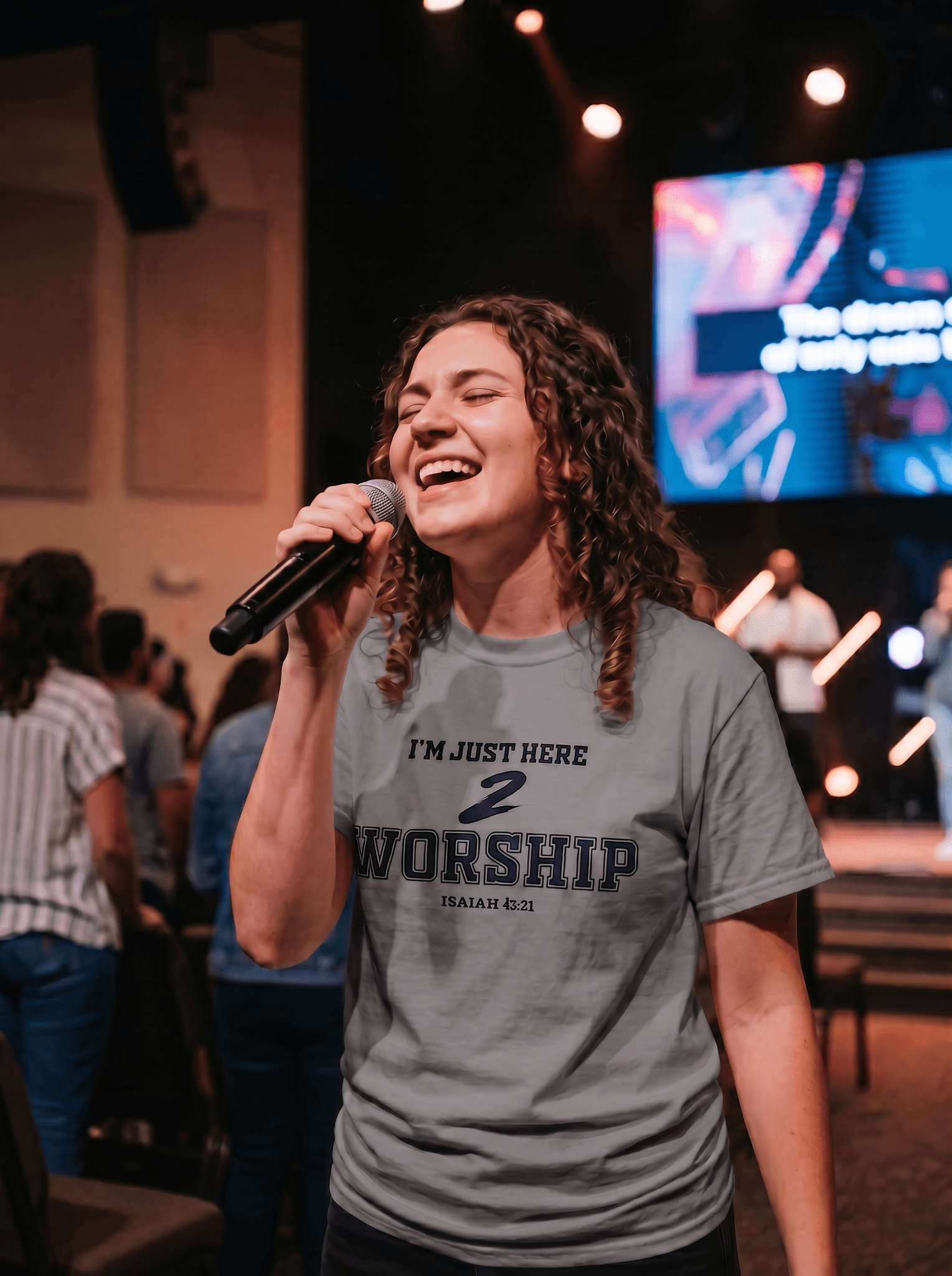 I'm Just Here 2 Worship Unisex T-Shirt - black print - Press N’ Pray Kingdom Wear