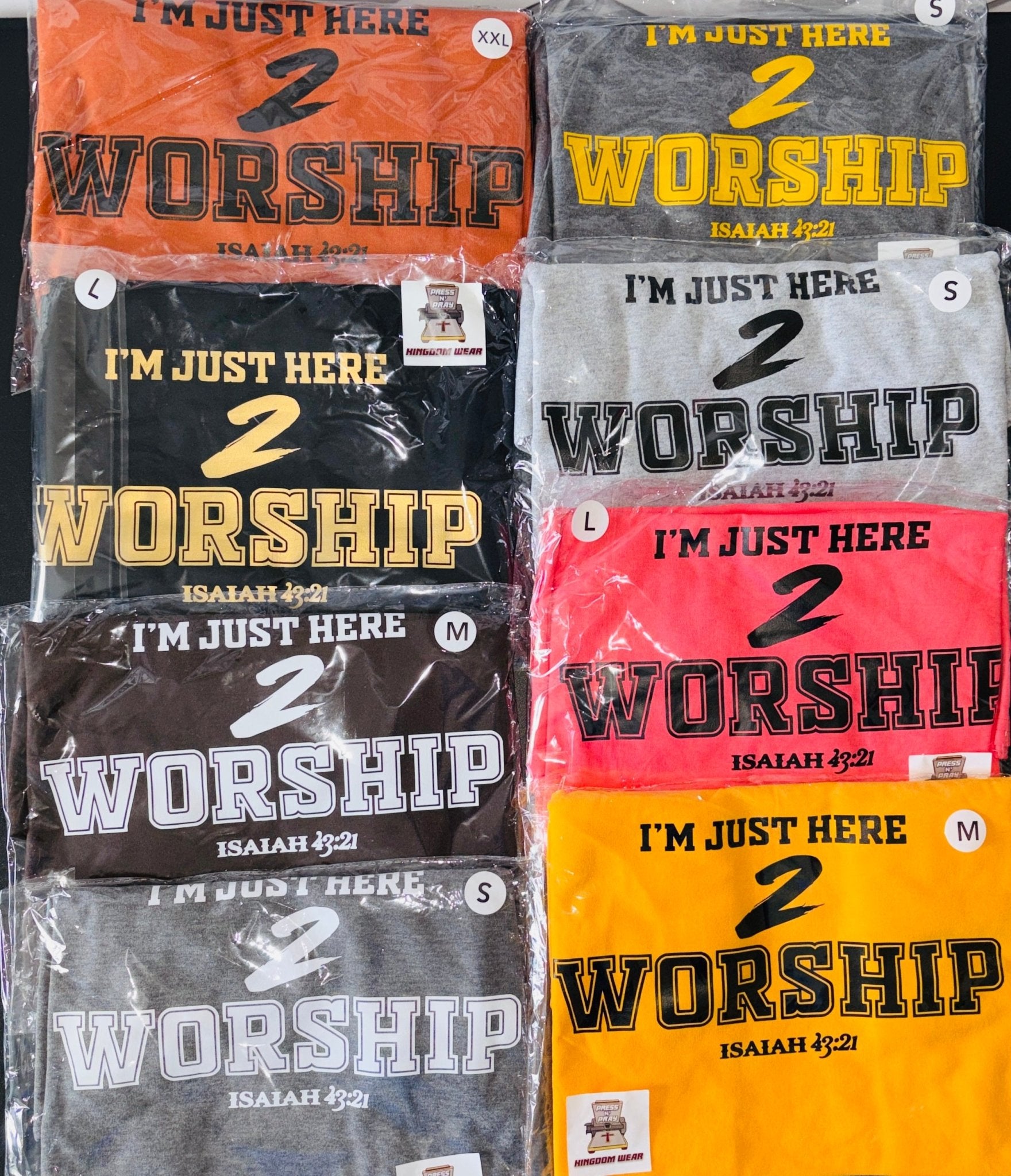 I'm Just Here 2 Worship Unisex T-Shirt - random selection - Press N’ Pray Kingdom Wear