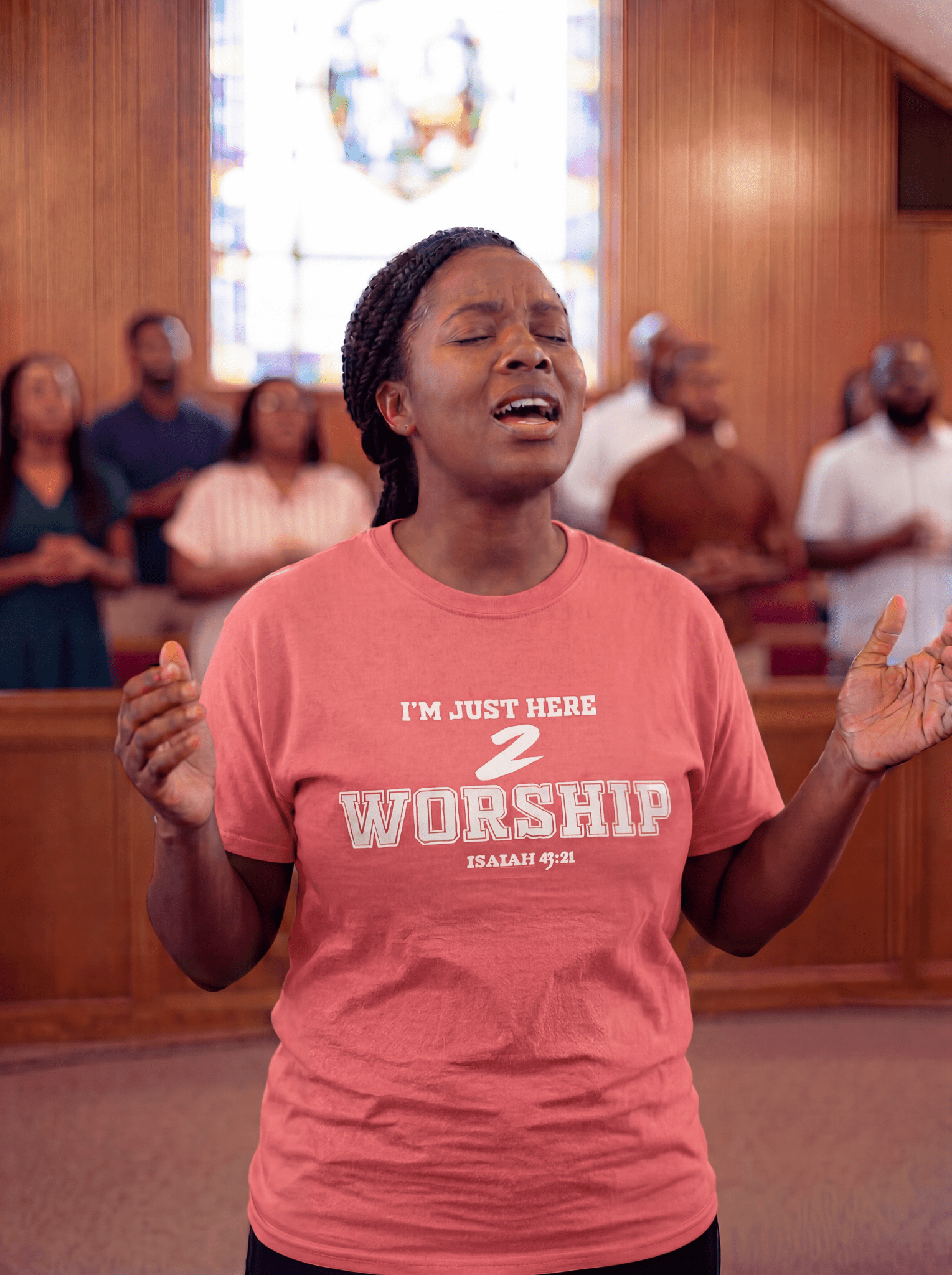 I'm Just Here 2 Worship Unisex T-Shirt - white print - Press N’ Pray Kingdom Wear