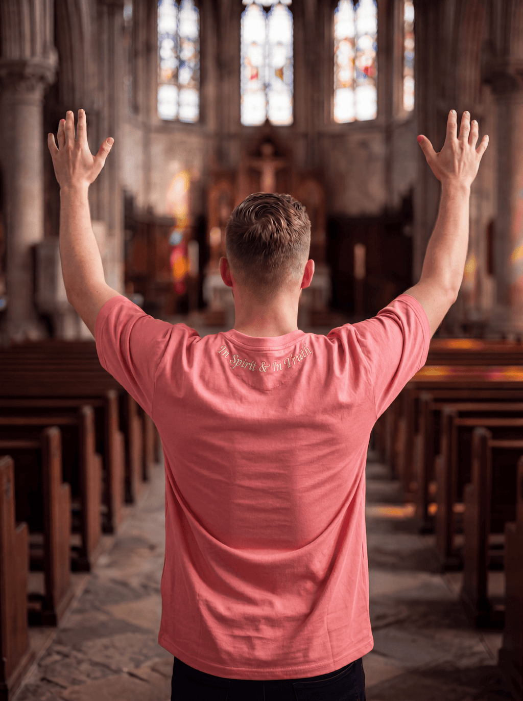 I'm Just Here 2 Worship Unisex T-Shirt - white print - Press N’ Pray Kingdom Wear