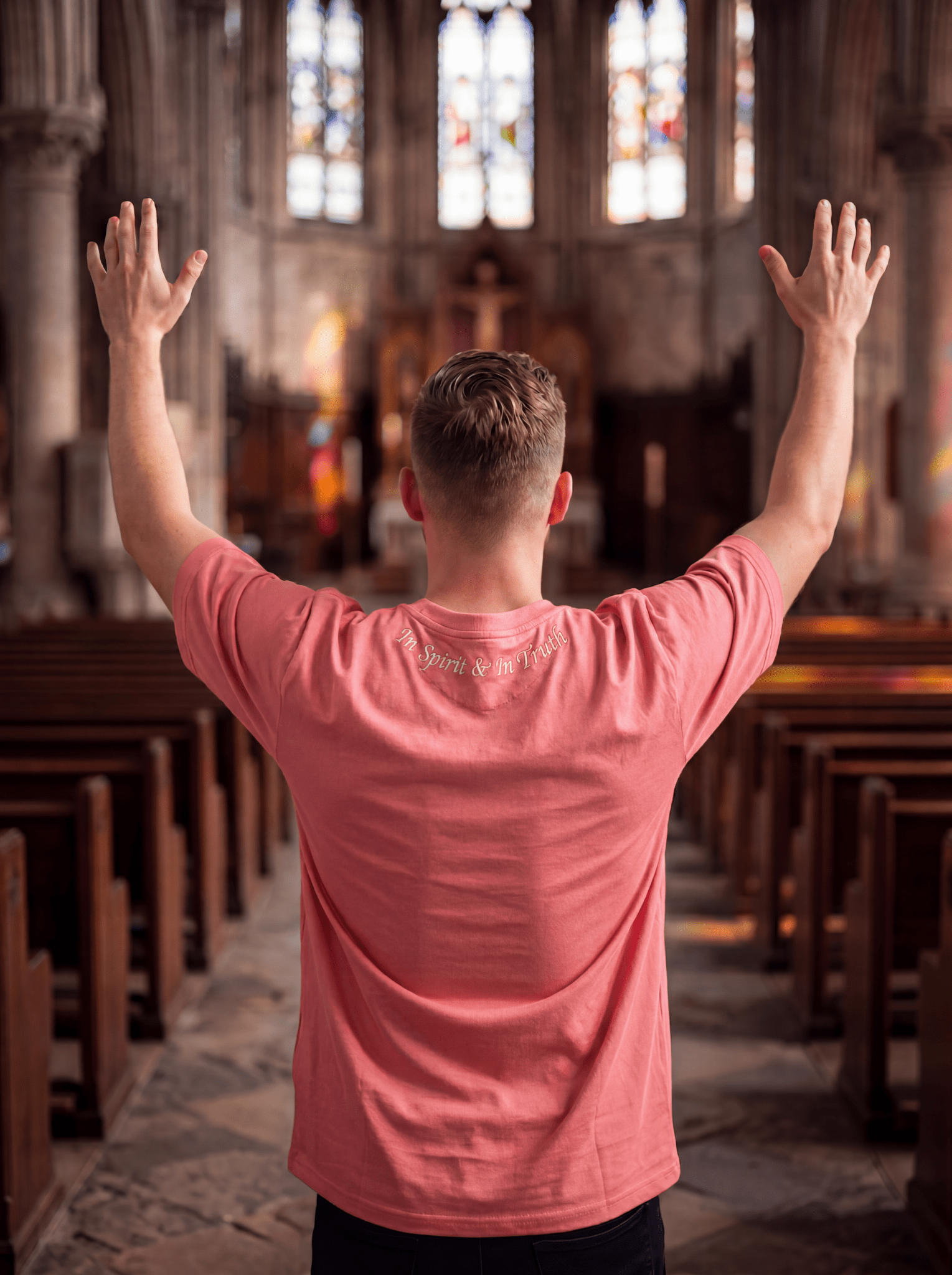 I'm Just Here 2 Worship Unisex T-Shirt - white print - Press N’ Pray Kingdom Wear