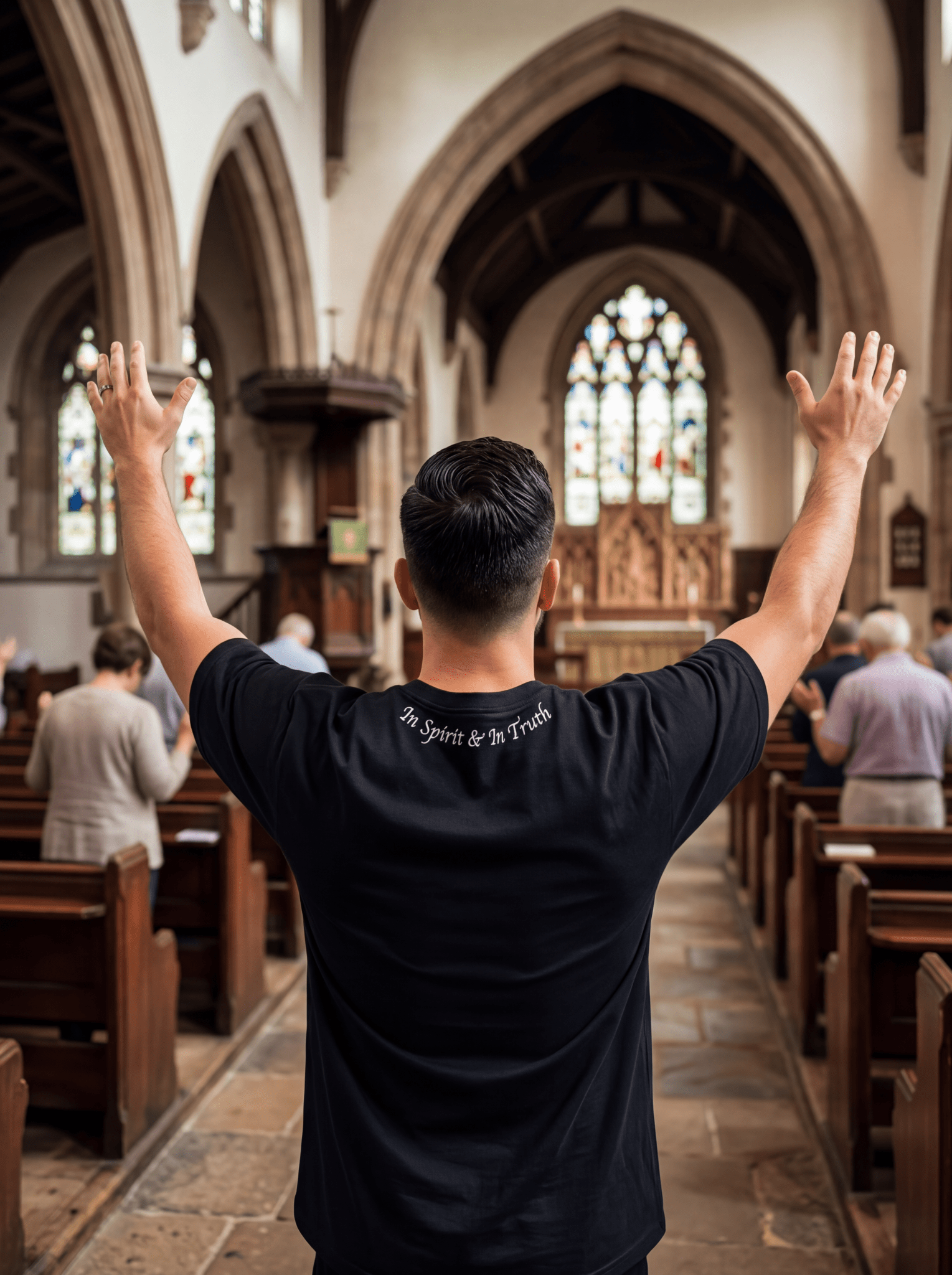 I'm Just Here 2 Worship Unisex T-Shirt - white print - Press N’ Pray Kingdom Wear
