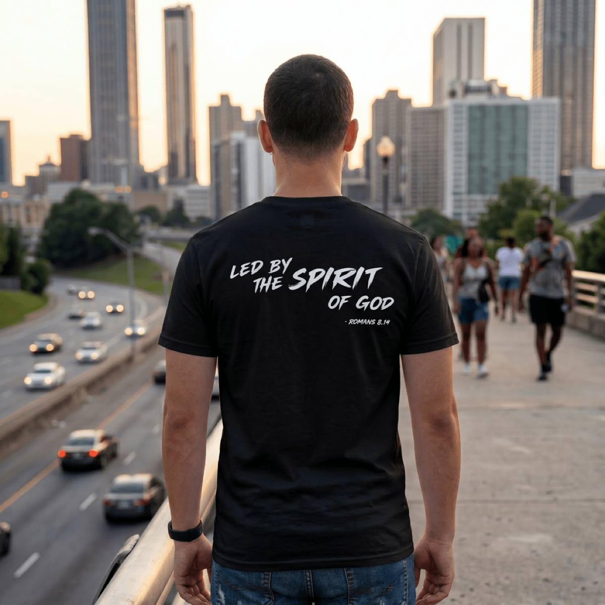 R&R Unisex T-Shirt: Led By The Spirit Of God - Press N’ Pray Kingdom Wear