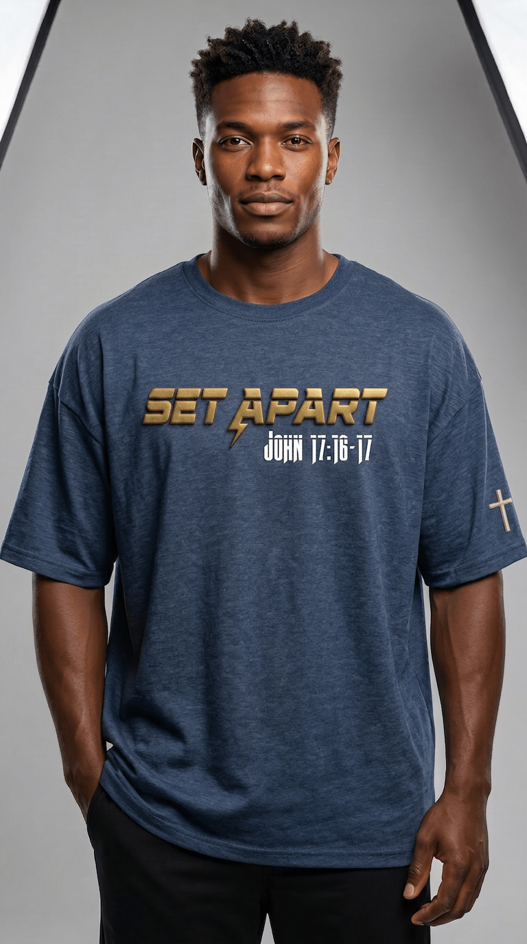 SET APART oversized unisex t-shirt - Press N’ Pray Kingdom Wear