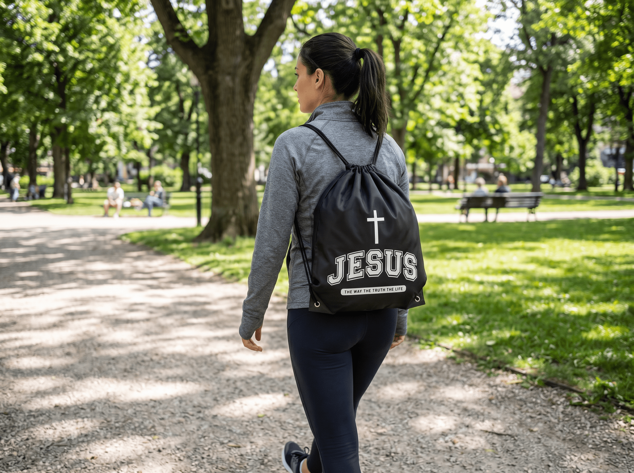 The Jesus Drawstring Bag - Press N’ Pray Kingdom Wear